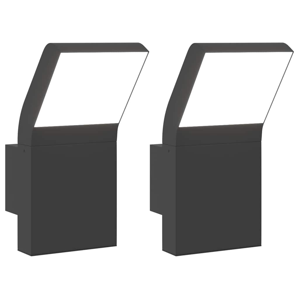 vidaXL Outdoor LED Wall Lights 2pcs Black Die-cast Aluminium 2