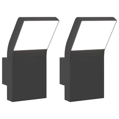 vidaXL Outdoor LED Wall Lights 2pcs Black Die-cast Aluminium 2