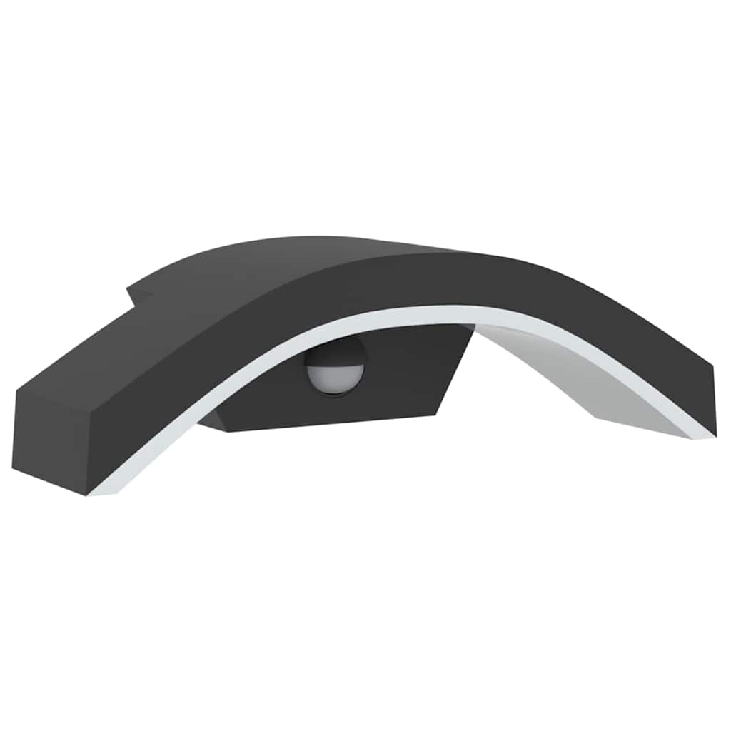 vidaXL Outdoor LED Wall Light with Sensor Black Die-cast Aluminium 5