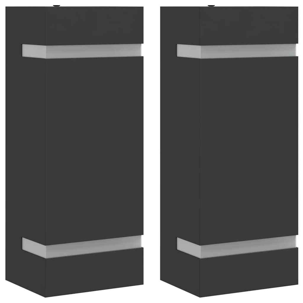 vidaXL Outdoor Wall Lights 2pcs Black Stainless Steel 2