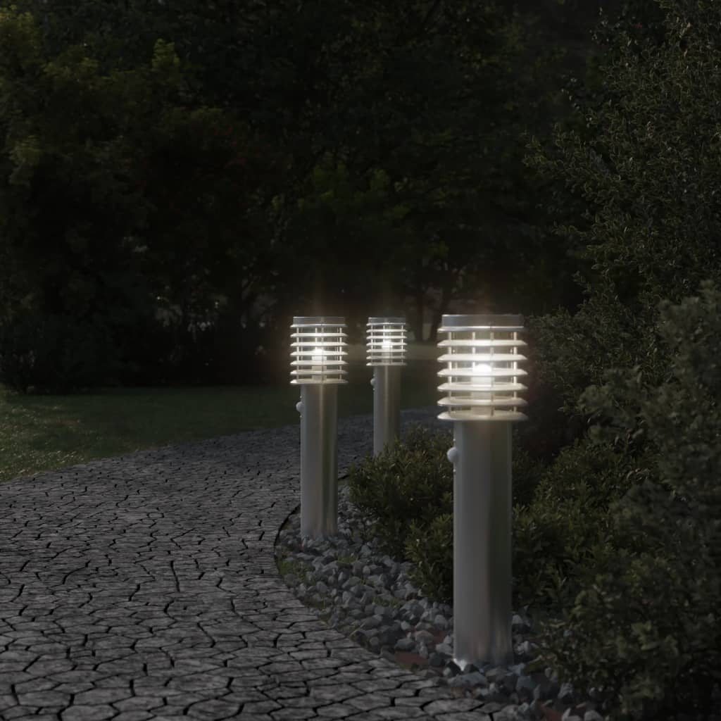 vidaXL Outdoor Floor Lamp with Sensor Silver 60 cm Stainless Steel 3