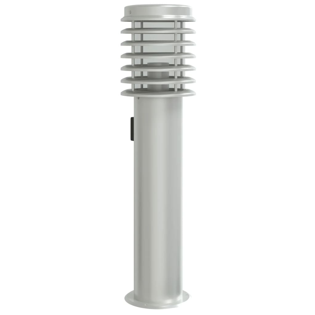 vidaXL Outdoor Floor Lamp with Outlet Silver 60 cm Stainless Steel 2