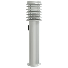 vidaXL Outdoor Floor Lamp with Outlet Silver 60 cm Stainless Steel 2