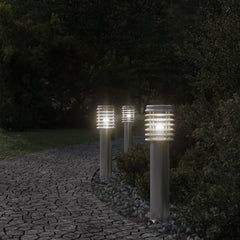 vidaXL Outdoor Floor Lamp with Outlet Silver 60 cm Stainless Steel 3