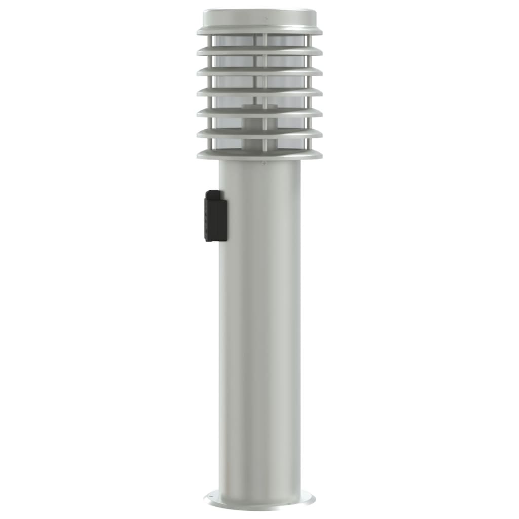 vidaXL Outdoor Floor Lamp with Outlet Silver 60 cm Stainless Steel 5