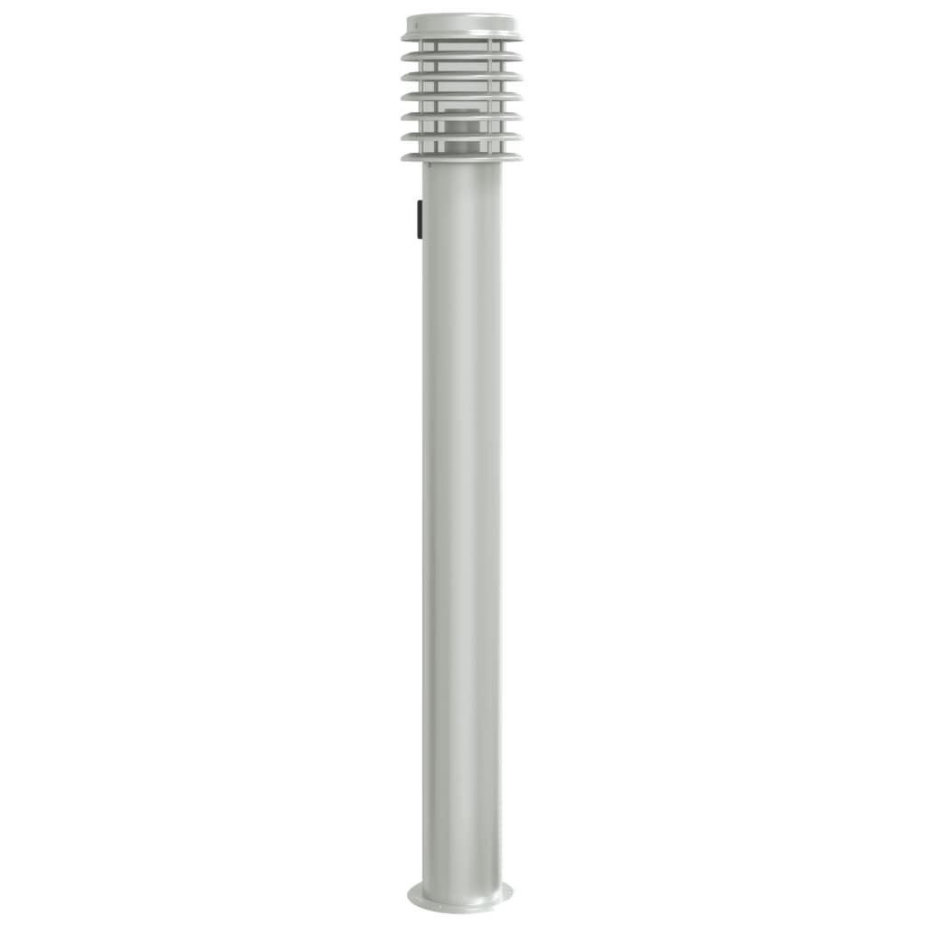 vidaXL Outdoor Floor Lamp with Outlet Silver 110cm Stainless Steel 2