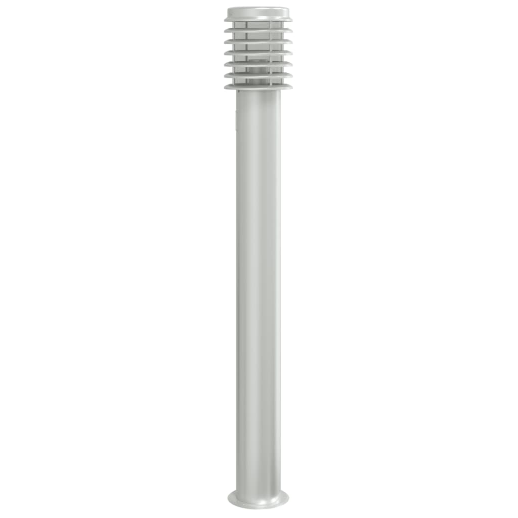 vidaXL Outdoor Floor Lamp with Outlet Silver 110cm Stainless Steel 4