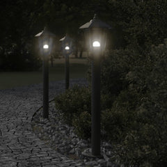vidaXL Outdoor Floor Lamps 3pcs Stainless Steel
