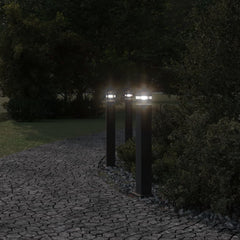 vidaXL Outdoor Floor Lamp Black 80 cm Aluminium 3