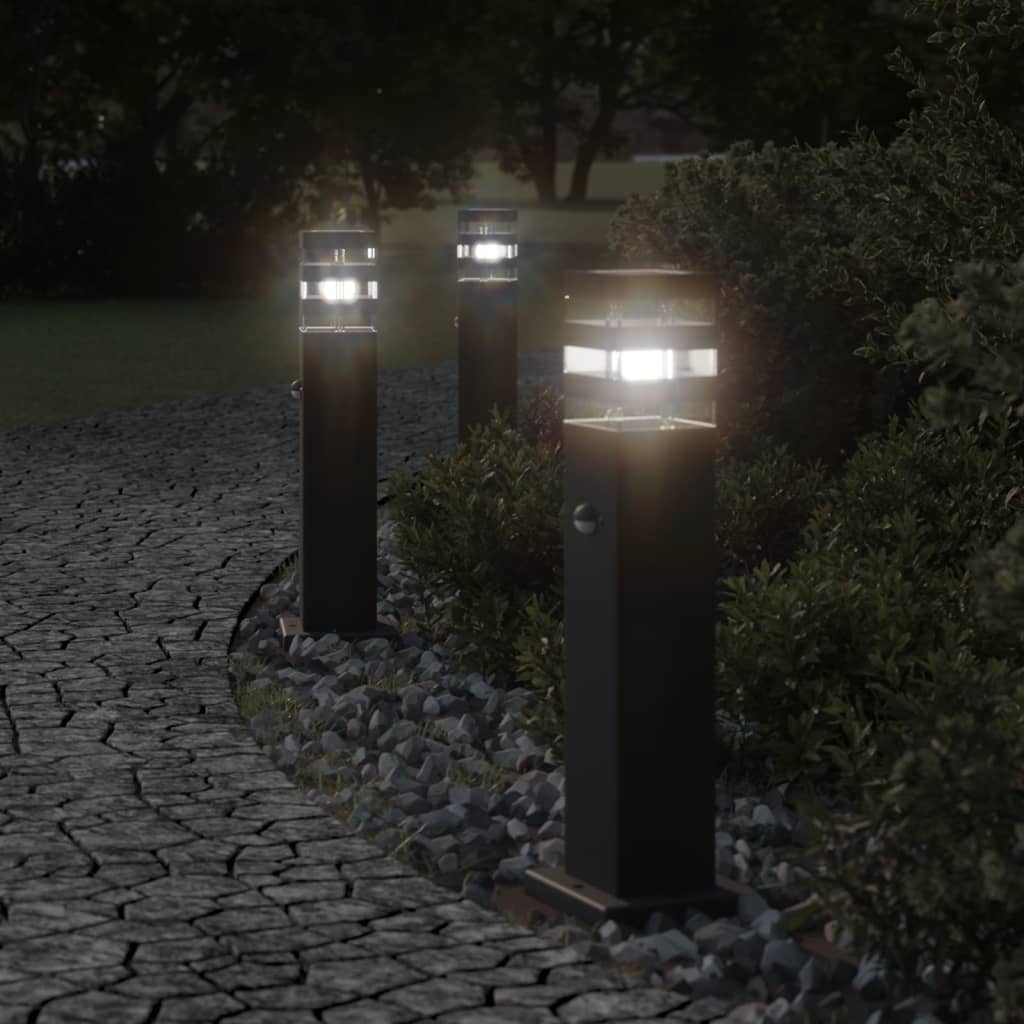 vidaXL Outdoor Floor Lamp with Sensor Black 50 cm Aluminium 1