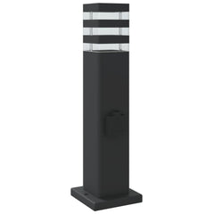 vidaXL Outdoor Floor Lamp with Outlet Black 50 cm Aluminium 6