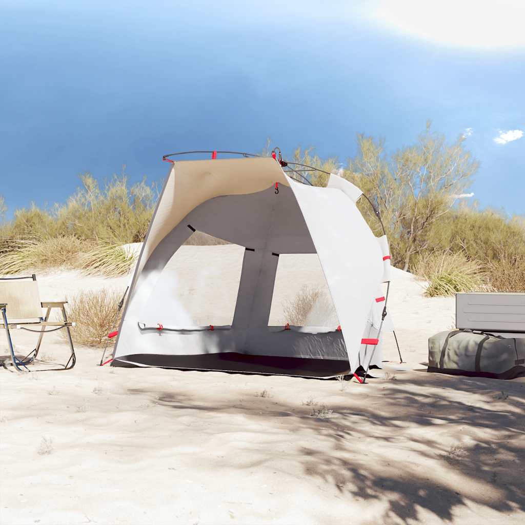 vidaXL Beach Tent 2-Person Grey Quick Release Waterproof 3