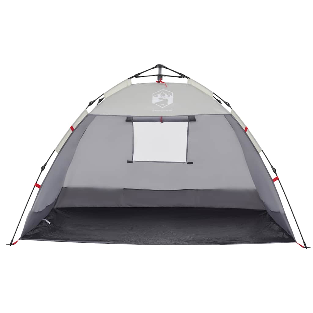 vidaXL Beach Tent 2-Person Grey Quick Release Waterproof 6
