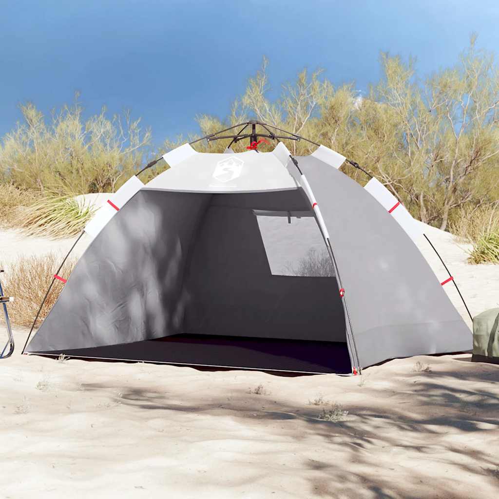 vidaXL Beach Tent 2-Person Grey Quick Release Waterproof 1