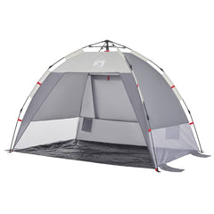 vidaXL Beach Tent 2-Person Grey Quick Release Waterproof 4