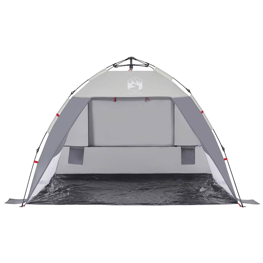 vidaXL Beach Tent 2-Person Grey Quick Release Waterproof 5