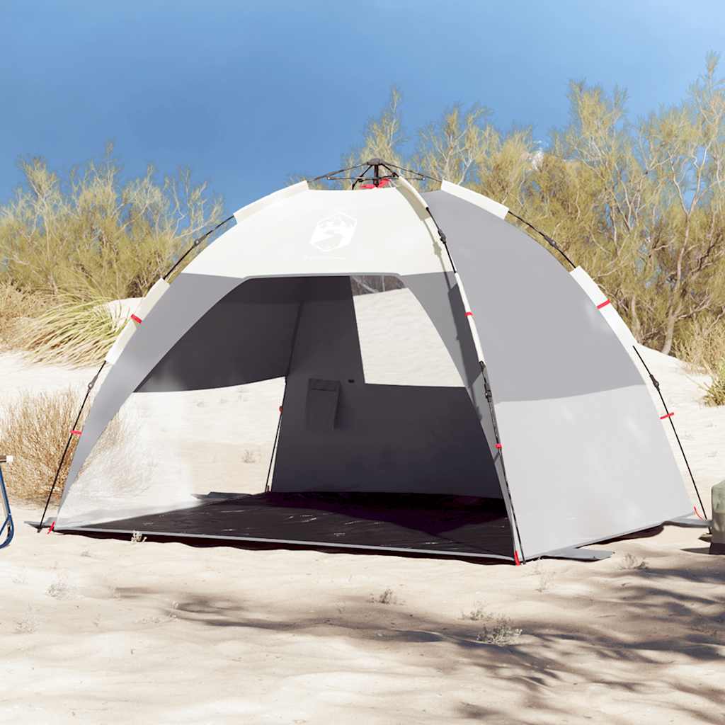 vidaXL Beach Tent 2-Person Grey Quick Release Waterproof 1