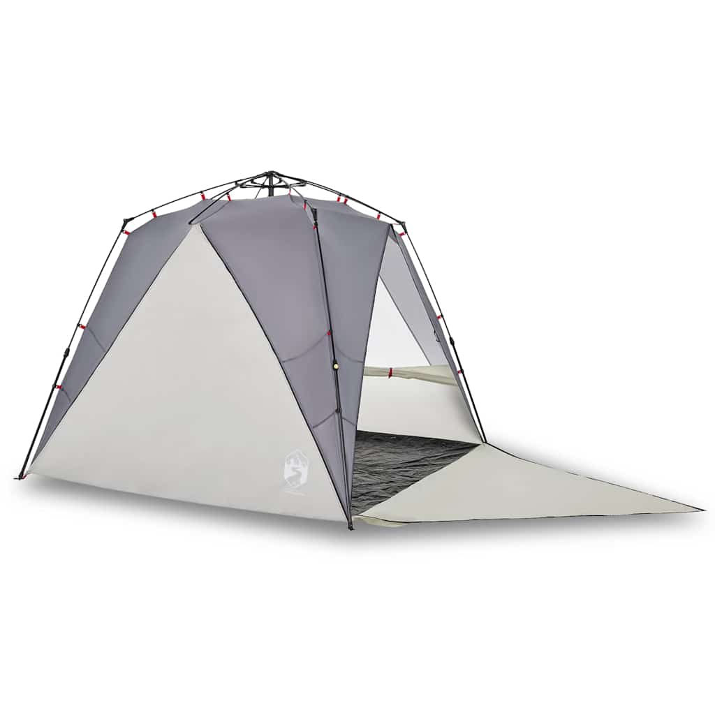 vidaXL Beach Tent 4-Person Grey Quick Release Waterproof 2