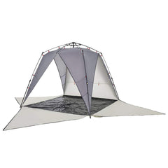 vidaXL Beach Tent 4-Person Grey Quick Release Waterproof 5