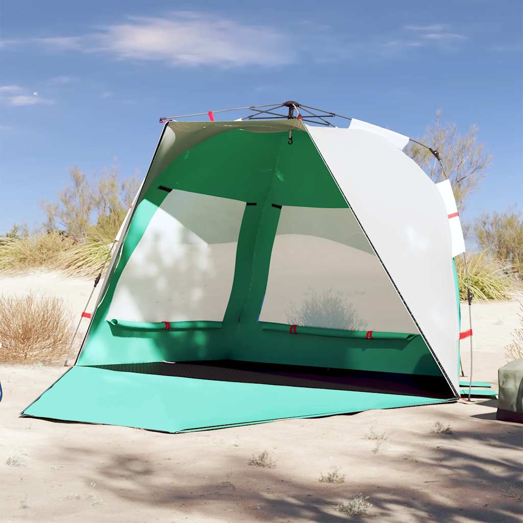 vidaXL Beach Tent 3-Person Sea Green Quick Release Waterproof 1