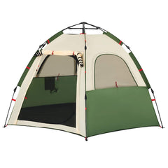Camping Tent Cabin 4-Person Quick Release Width 260 cm Green