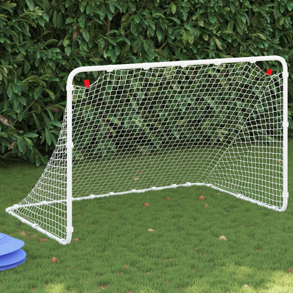 vidaXL Soccer Goal White 122x81x81 cm Steel 1