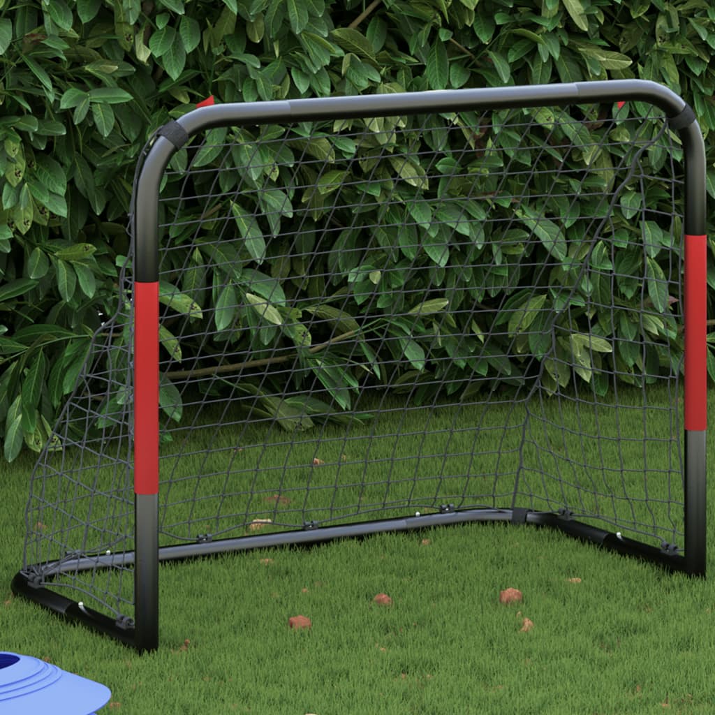 vidaXL Soccer Goal with Net Red and Black 90x48x71 cm Steel 1