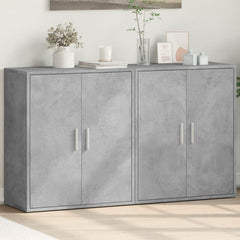 Sideboards 2 pcs 60x31x70 cm Engineered Wood Concrete grey