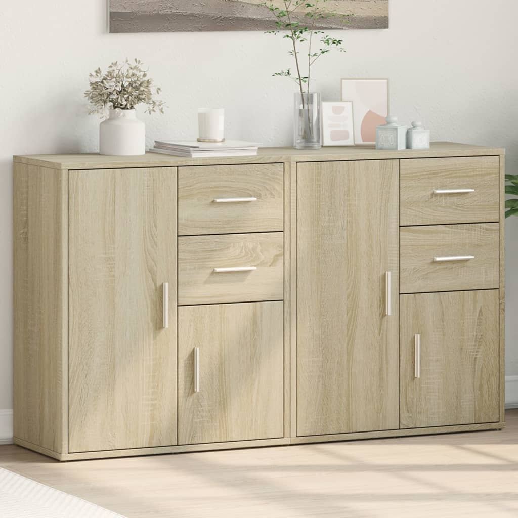 Sideboards 2 pcs 60x31x70 cm Engineered Wood Sonoma oak