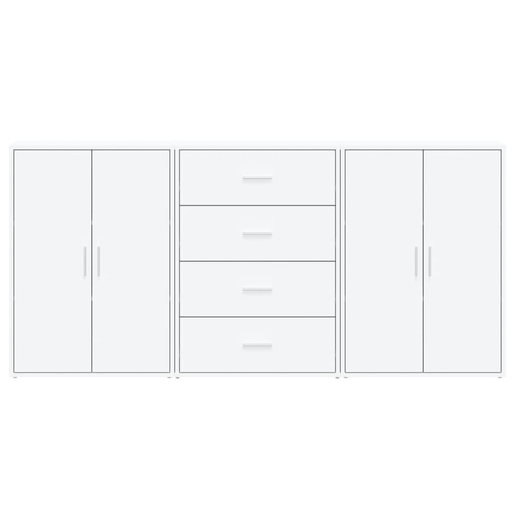 Sideboards 3 pcs 60x31x84 cm Engineered Wood White