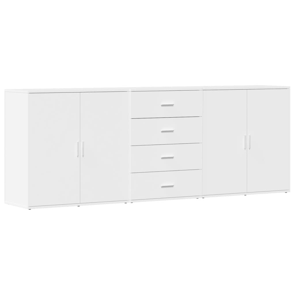 Sideboards 3 pcs Engineered Wood White