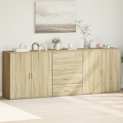 Sideboards 3 pcs Engineered Wood Sonoma oak