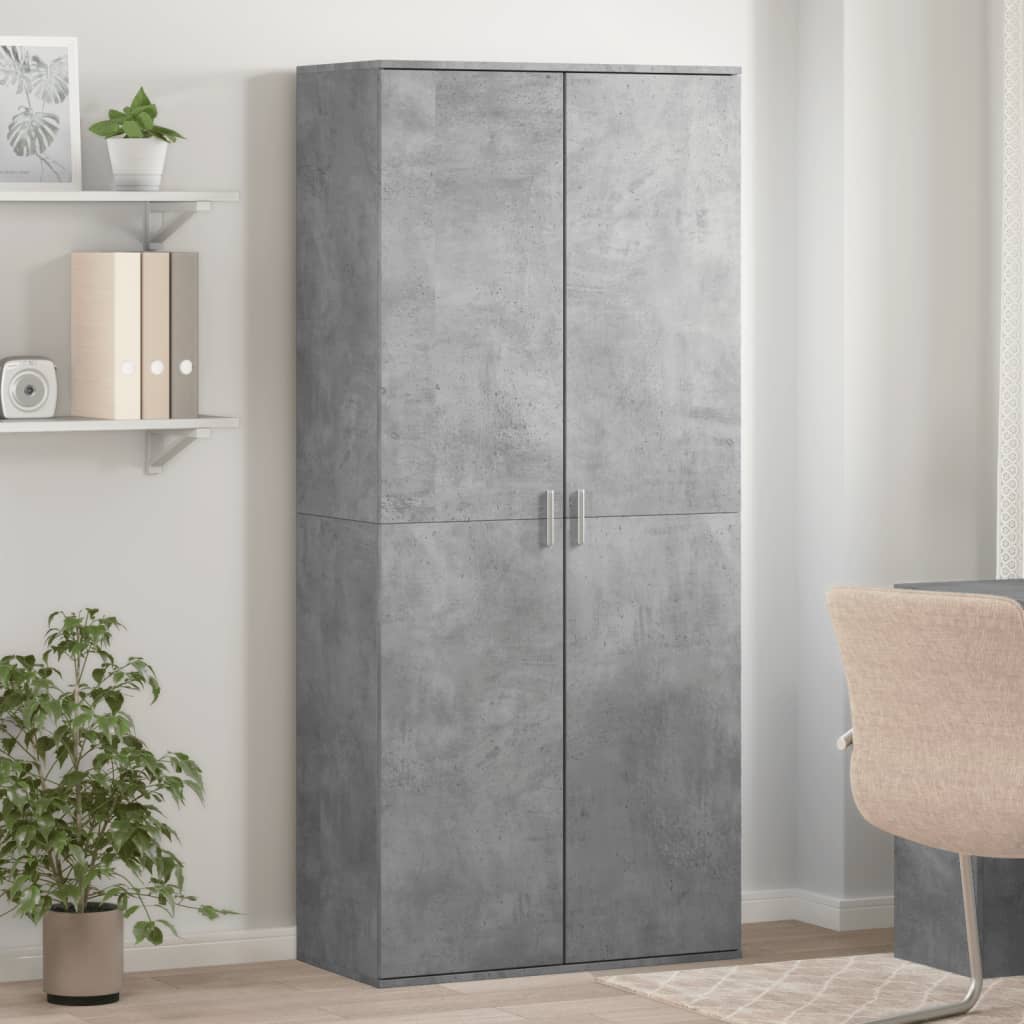 vidaXL Shoe Cabinet Concrete Grey 80x39x178 cm Engineered Wood 1