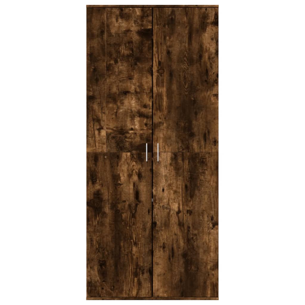 vidaXL Shoe Cabinet Smoked Oak 80x39x178 cm Engineered Wood 3