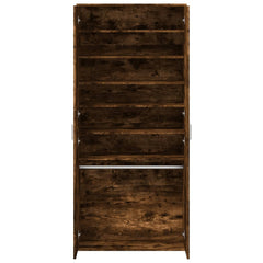 vidaXL Shoe Cabinet Smoked Oak 80x39x178 cm Engineered Wood 6