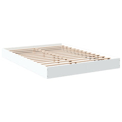 vidaXL Bed Frame without Mattress White 135x190 cm Engineered Wood 3