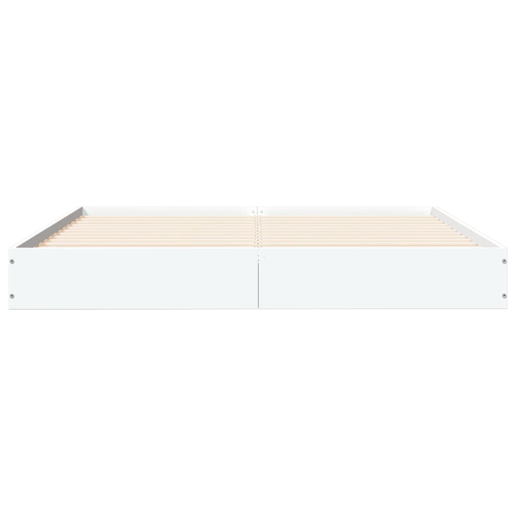 vidaXL Bed Frame without Mattress White 135x190 cm Engineered Wood 4