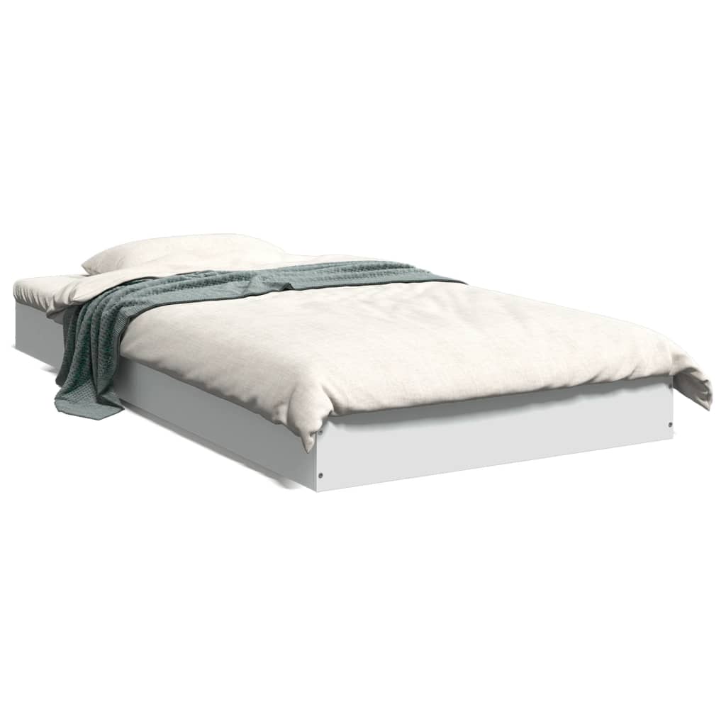 vidaXL Bed Frame without Mattress White 90x190 cm Engineered Wood 2