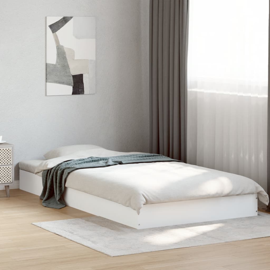 vidaXL Bed Frame without Mattress White 90x190 cm Engineered Wood 1