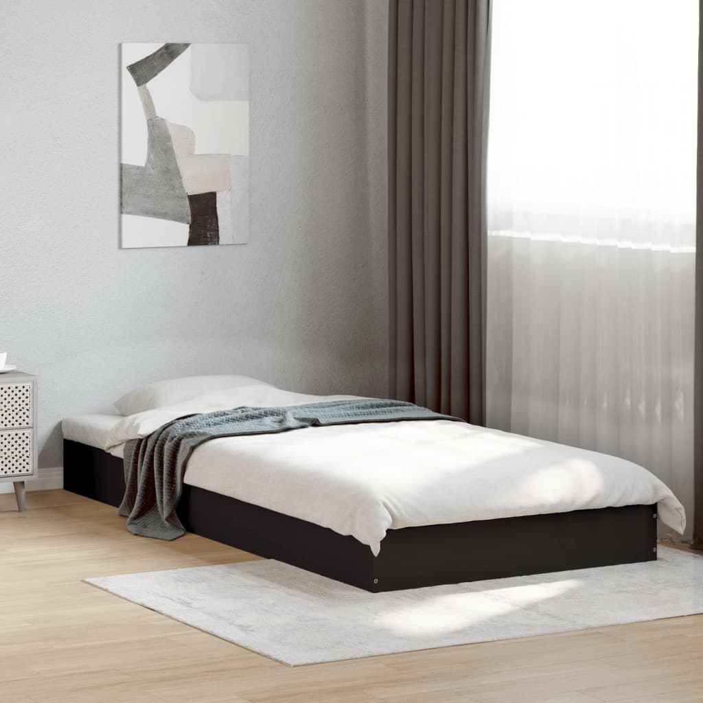 vidaXL Bed Frame without Mattress 75x190 cm Engineered Wood Height 17 cm