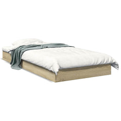 vidaXL Bed Frame without Mattress Sonoma Oak 75x190 cm Small Single Engineered Wood 2