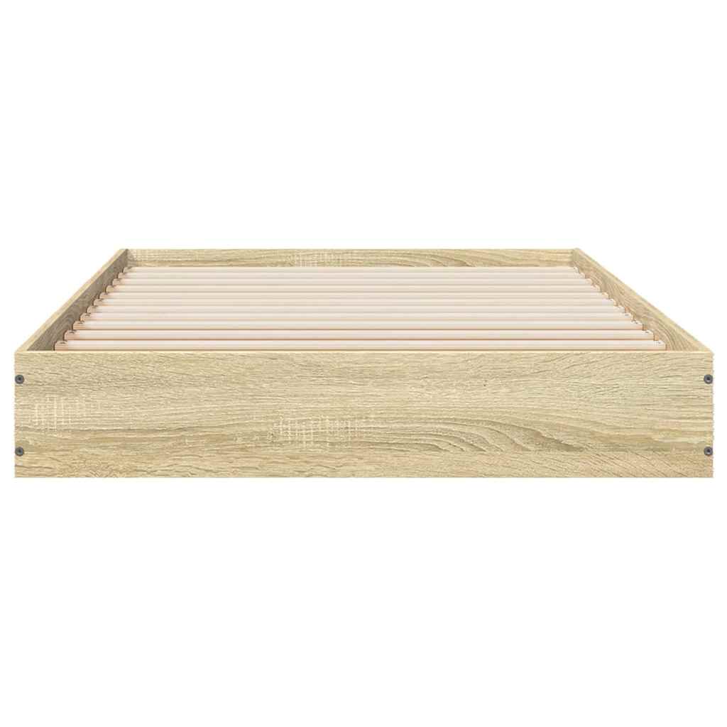 vidaXL Bed Frame without Mattress Sonoma Oak 75x190 cm Small Single Engineered Wood 4