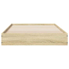 vidaXL Bed Frame without Mattress Sonoma Oak 75x190 cm Small Single Engineered Wood 4