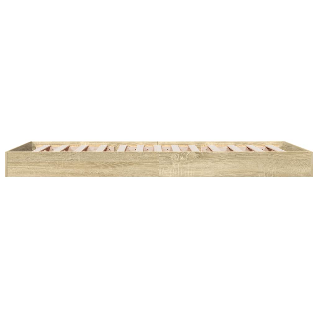 vidaXL Bed Frame without Mattress Sonoma Oak 75x190 cm Small Single Engineered Wood 5