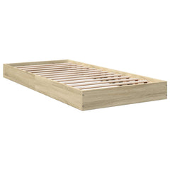 vidaXL Bed Frame without Mattress Sonoma Oak 75x190 cm Small Single Engineered Wood 6