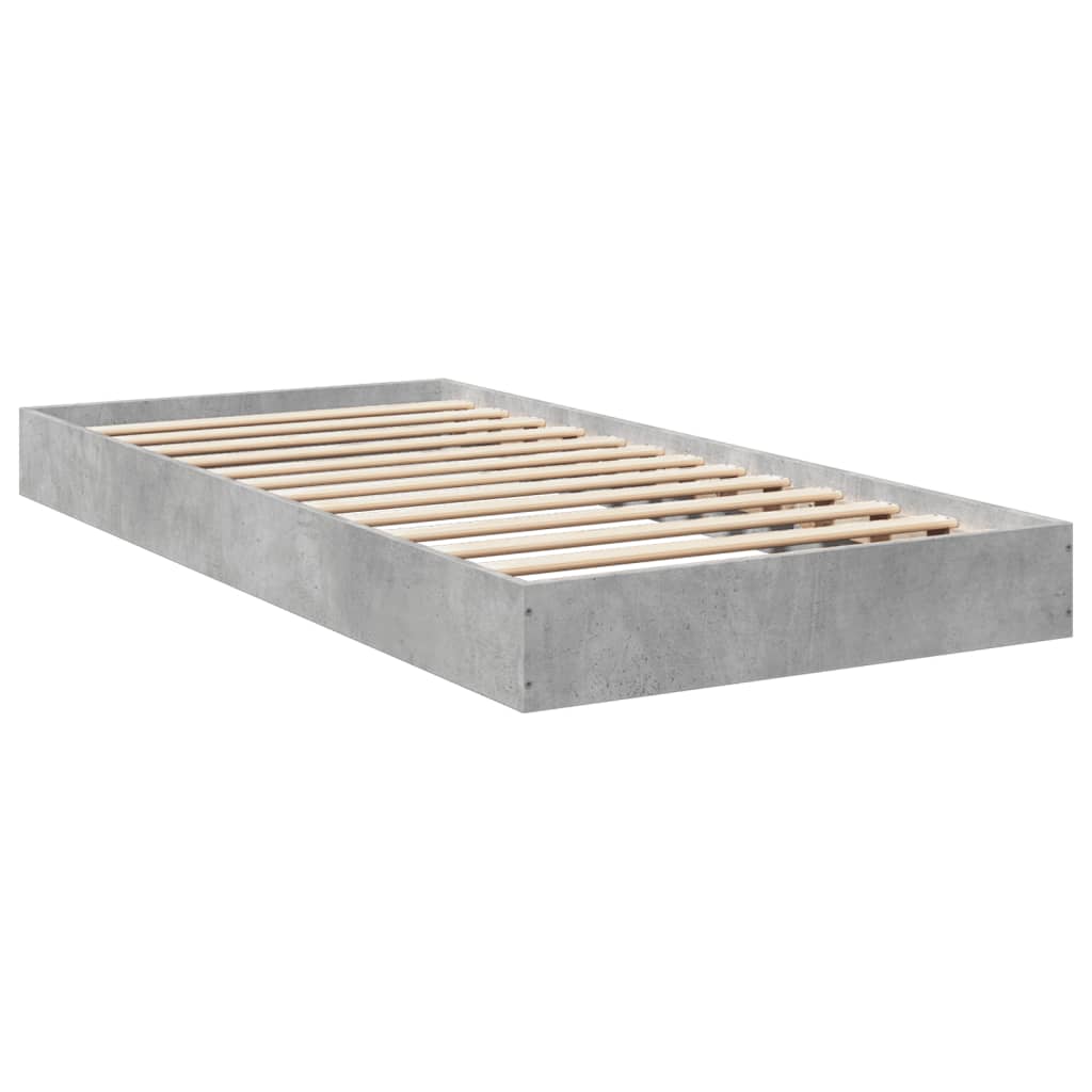 vidaXL Bed Frame without Mattress Concrete Grey 75x190 cm Small Single 3