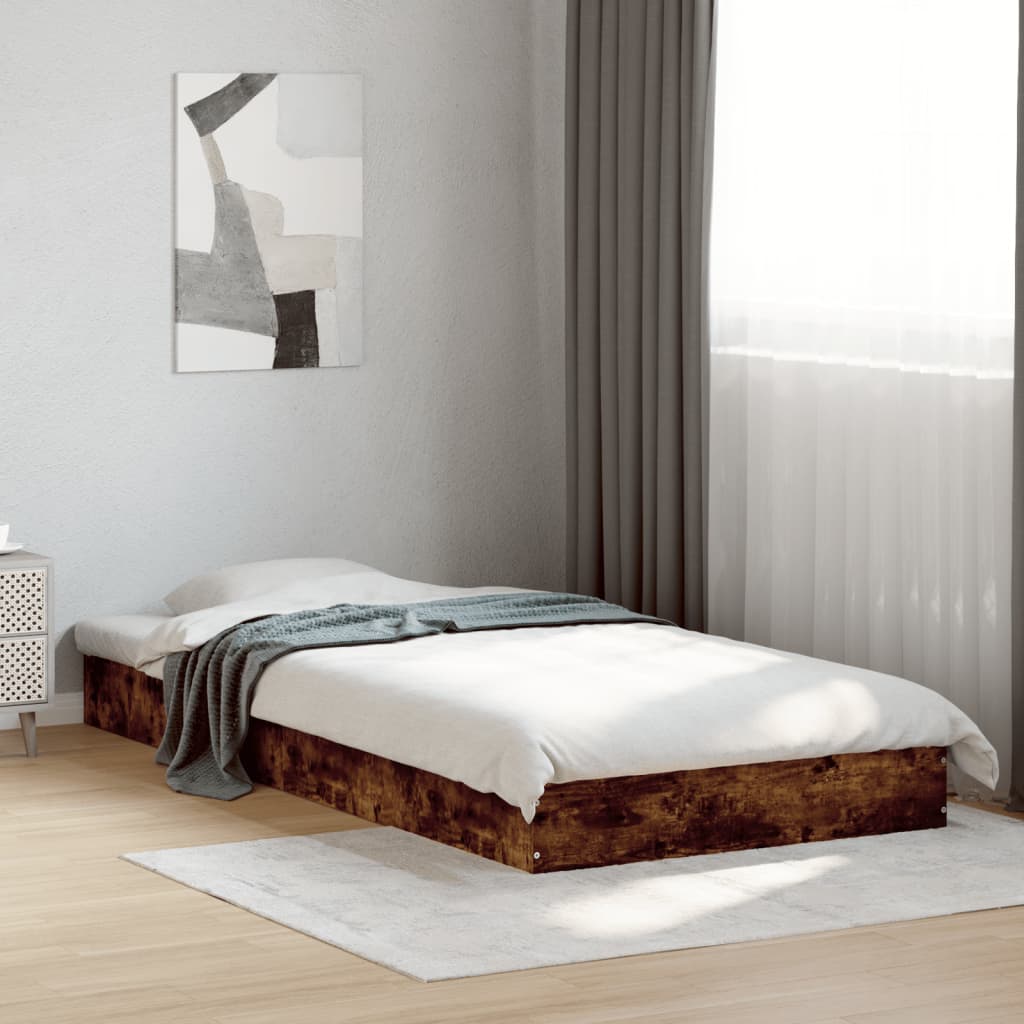 vidaXL Bed Frame without Mattress 75x190 cm Engineered Wood Height 17 cm