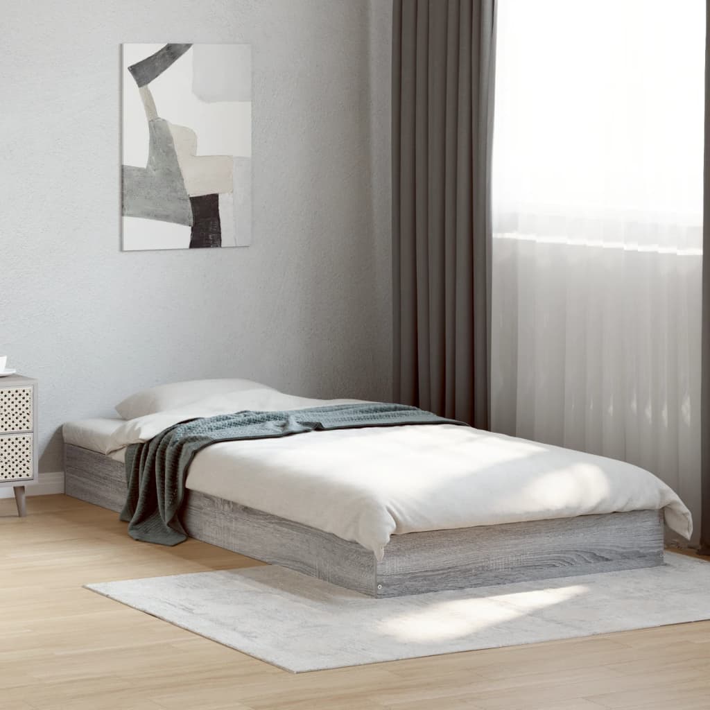 vidaXL Bed Frame without Mattress 75x190 cm Engineered Wood Height 17 cm