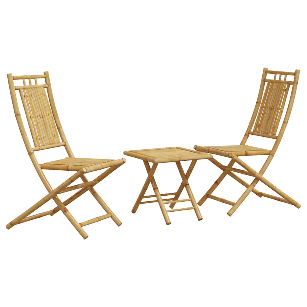 3 Piece Bistro Set Bamboo 46 x 66 x 99 cm Square
