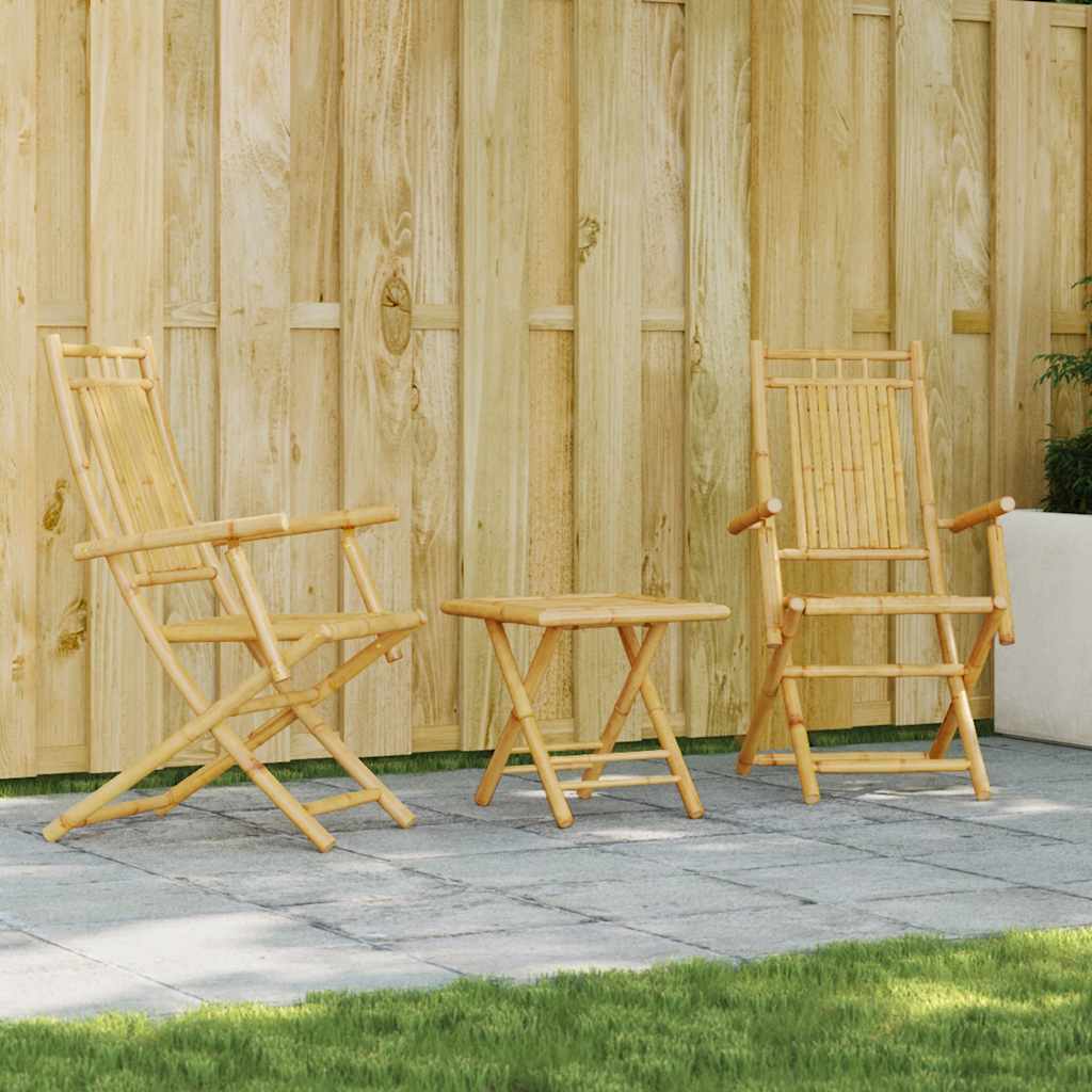 3 Piece Bistro Set Bamboo 53 x 66 x 99 cm Square